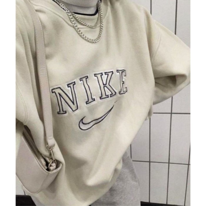 jaket wanita BASIC SWEATER CUSTOM NIKE SIZE M - XXXL (PRIA & WANITA) BORDIR - M, NIKE import origina