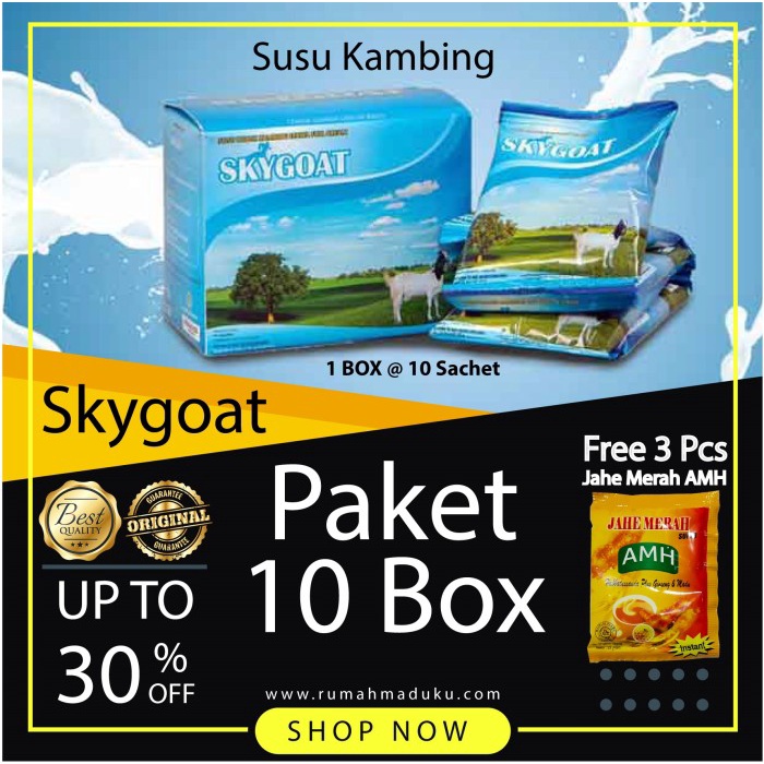

b2011bb Paket 10 Box | Susu Kambing Skygoat | Susu Kambing Etawa | 10X10Sachet Xa201As