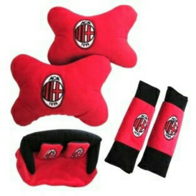Car Set Bantal Mobil AC Milan 3 in 1