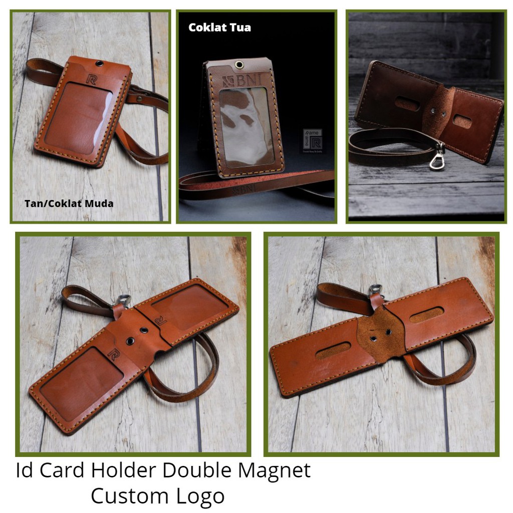 

Id Card Name Tag Holder Double Magnet 2 Muka Custom Logo