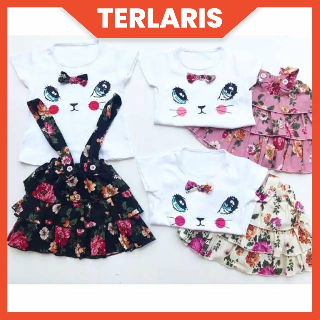 zhafira kids store - Miiko overall - Set overall anak 1-2 tahun Miiko overall Ruffle