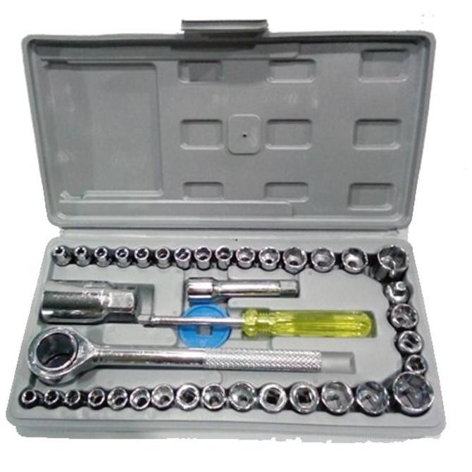DISKON BESAR Kunci Sok 40 Pcs Tool Kit Shock Ratchet Toolkit Set Alat Bengkel