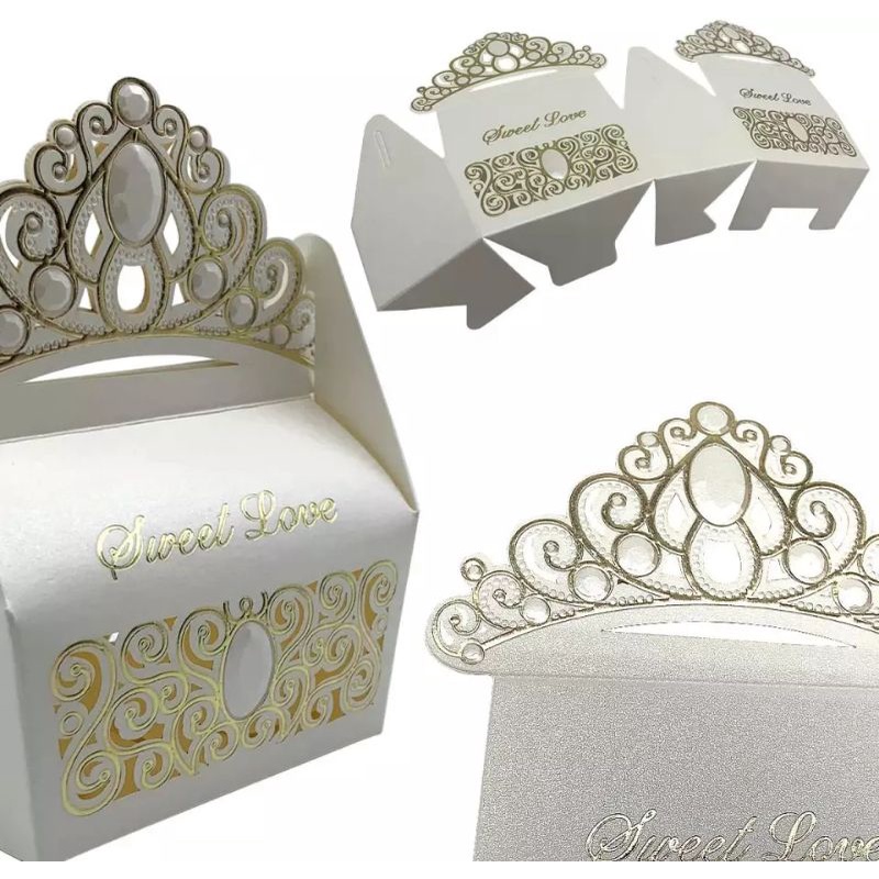 

Gift Box Lipat / Box Hampers / Box Bingkisan Kado Motif Crown White(YF-CW)