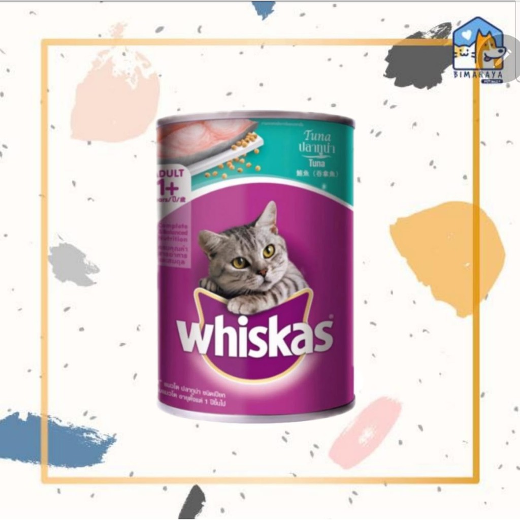 WHISKAS ADULT TUNA WET FOOD CAN / MAKANAN BASAH KUCING 400GR