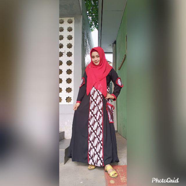 Gamis Vihan Batik Solo Fashion Wanita Gamis Batik Modern Dress Batik Kombinasi Ori By Svj