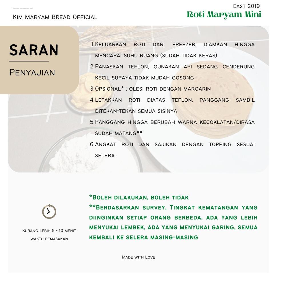 

READY Roti Maryam/Cane/Canai/Konde Kim Original 1 Pack isi 5 Pcs 3493 め
