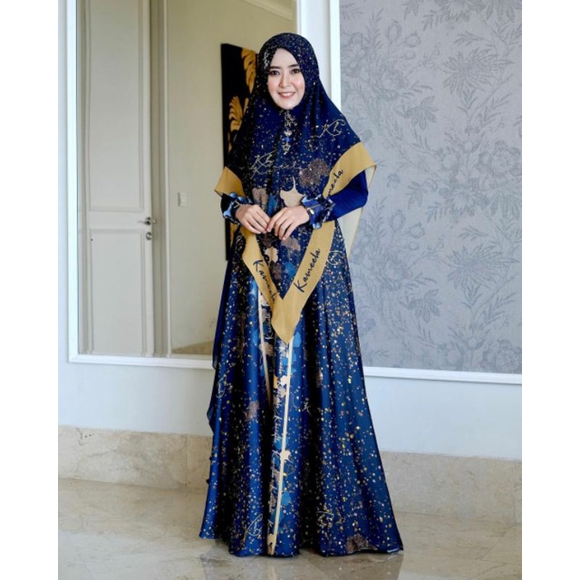 MARBLE NAVY Size XL PREMIUM One of Collection NYIFW 2022 by @kameela_hijabku@kemalahijabku
