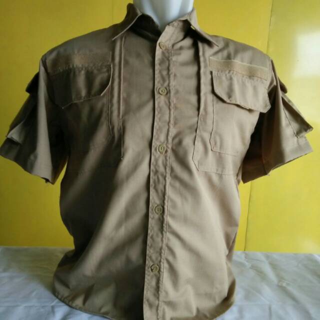 Kemeja tactical/helicon/511 lengan pendek warna khaki,hitam,navy,abu tua,putih ripstop tr grade a