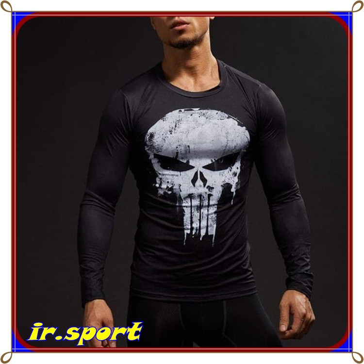 LENGAN PANJANG PUNISHER / kaos Gym longsleeve / training UA Fitness