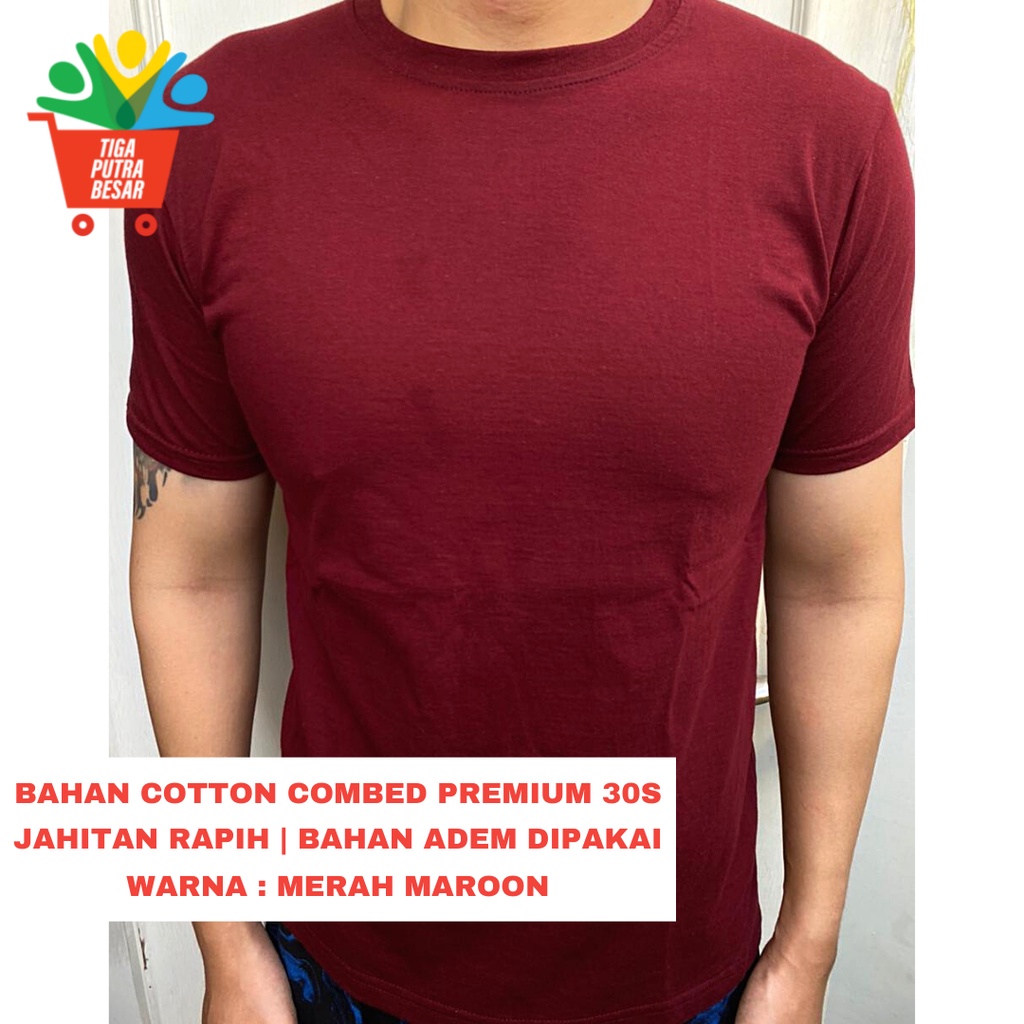 KAOS POLOS PREMIUM 100% KATUN COMBED 30S BERKUALITAS