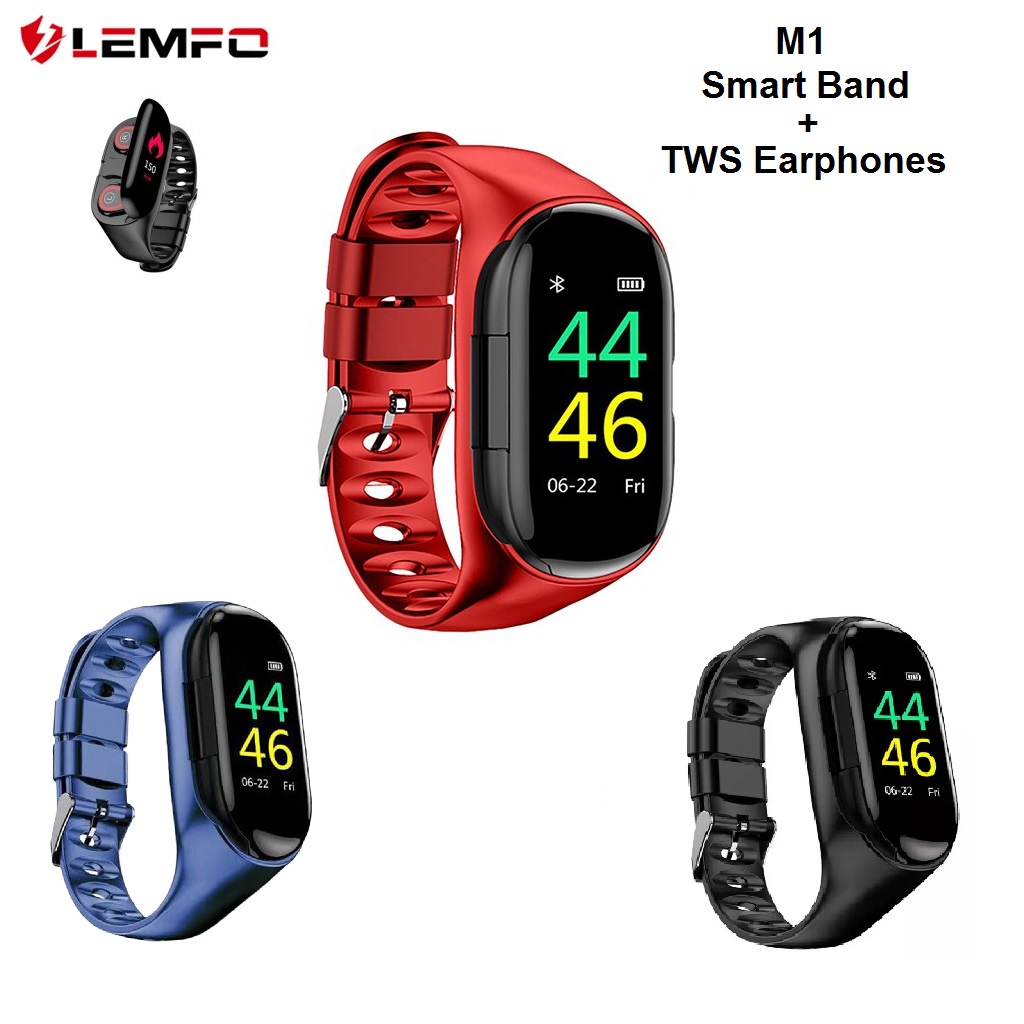 LEMFO M1 - Sporty Smart Watch with TWS Bluetooth Earphones