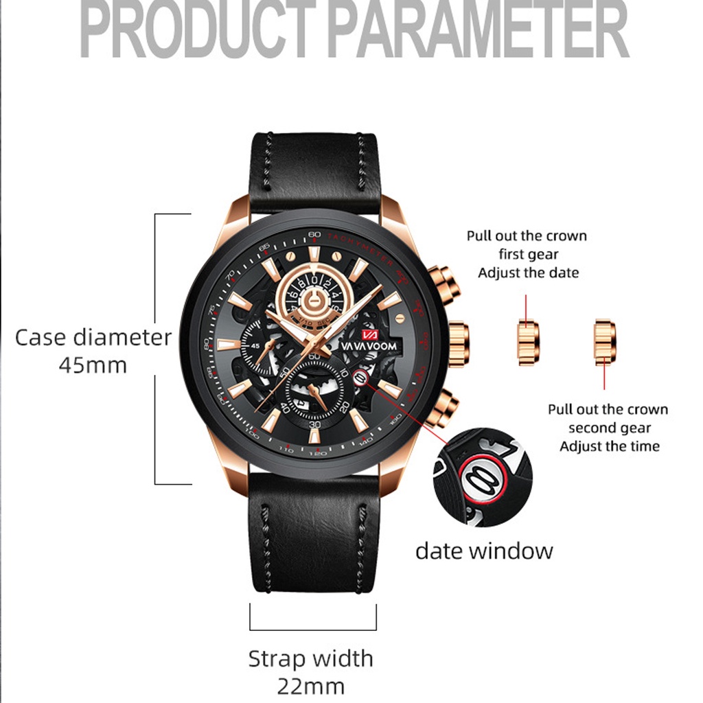 HARGA TERMURAH✅ Jam Tangan Pria Kulit Premium Asli Analog Premium Original Import New Model Terbaru Kasual Sporty Tahan Air Kalender Date Luminious Menyala Aksesoris Arloji Men's Watches Cowok Formal Kerja Keren Bergaya Trendy Anti Karat Sangcakra -JV11