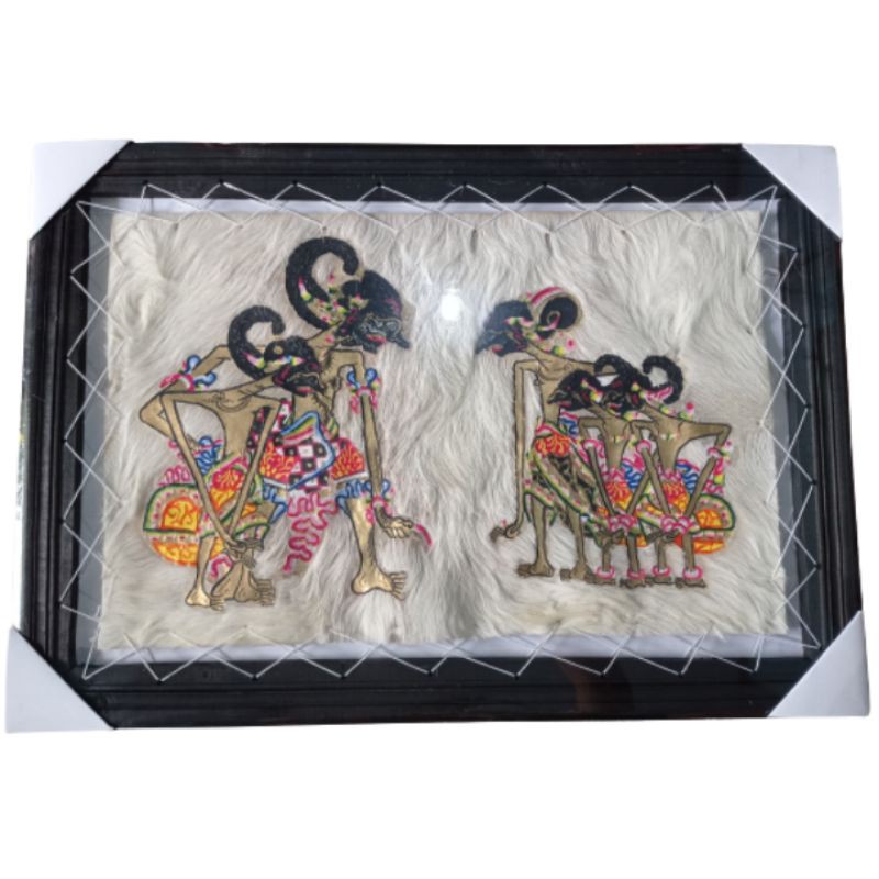 (BISA COD) LUKISAN WAYANG KULIT PANDAWA LIMA JUMBO 70x50 cm YUDISTIRA BIMA ARJUNA NAKULA SADEWA