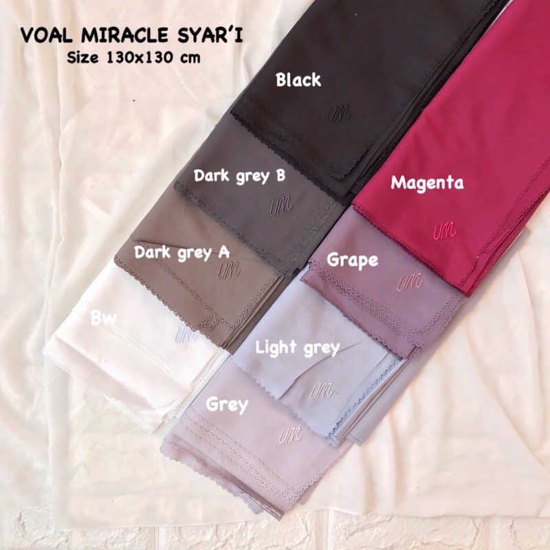 TERMURAH VOAL MIRACLE SYARI UMAMA SCARF / JILBAB HIJAB SEGIEMPAT LASER CUT SYARI UMAMA ORIGINAL