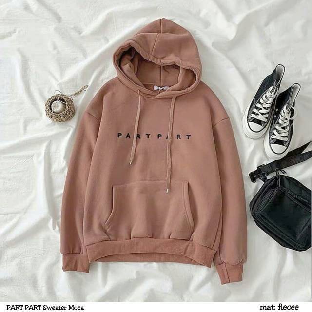 Sweater Hoodie Wanita Partpart Sweater Fleece Terlaris kekinian-2