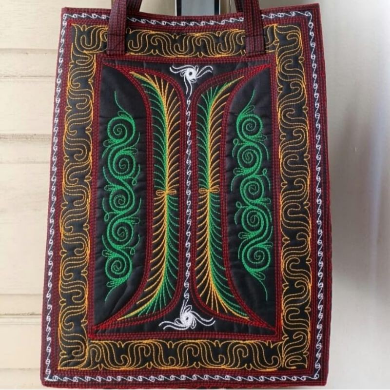 TAS EMPANG Tote bag ukuran besar tas Empang bordir pintu aceh/tas cantik aceh OPEN GLOSIR