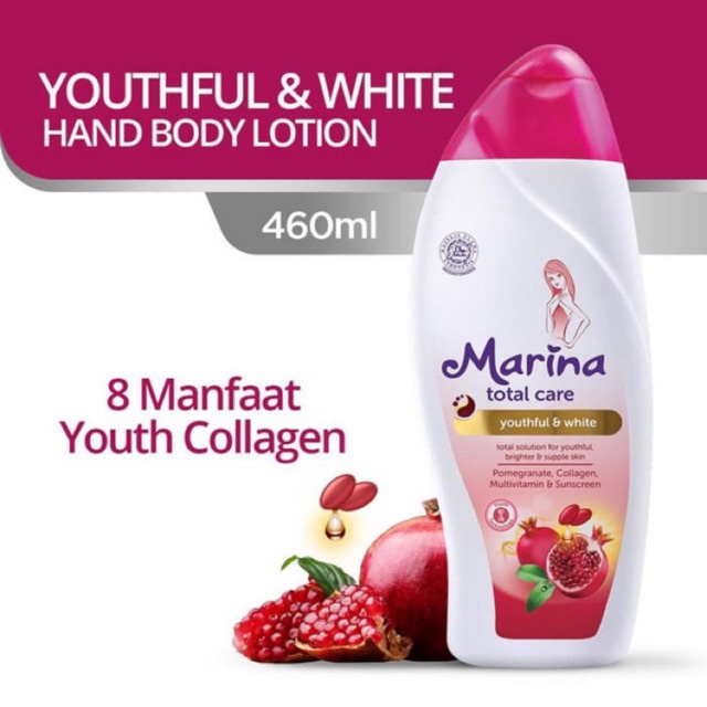 (JUMBO) MARINA Total Care Youthful & White Pomegranate - 460 ML