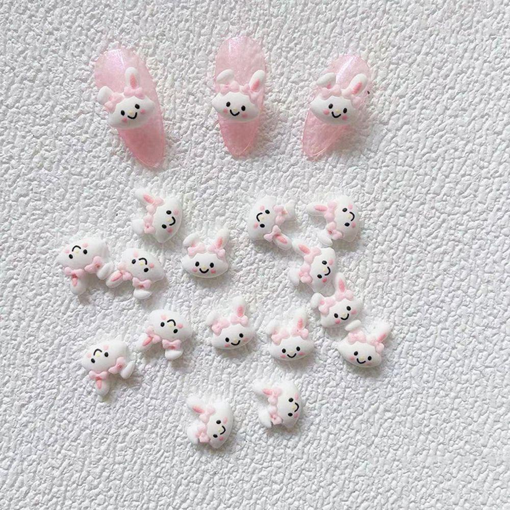 NEEDWAY Kartun Dekorasi Kuku Gaya Jepang 10 Pcs Aksesoris Ponsel Manicure Nail Art Charms Bear Dog Nail Jewelry Set