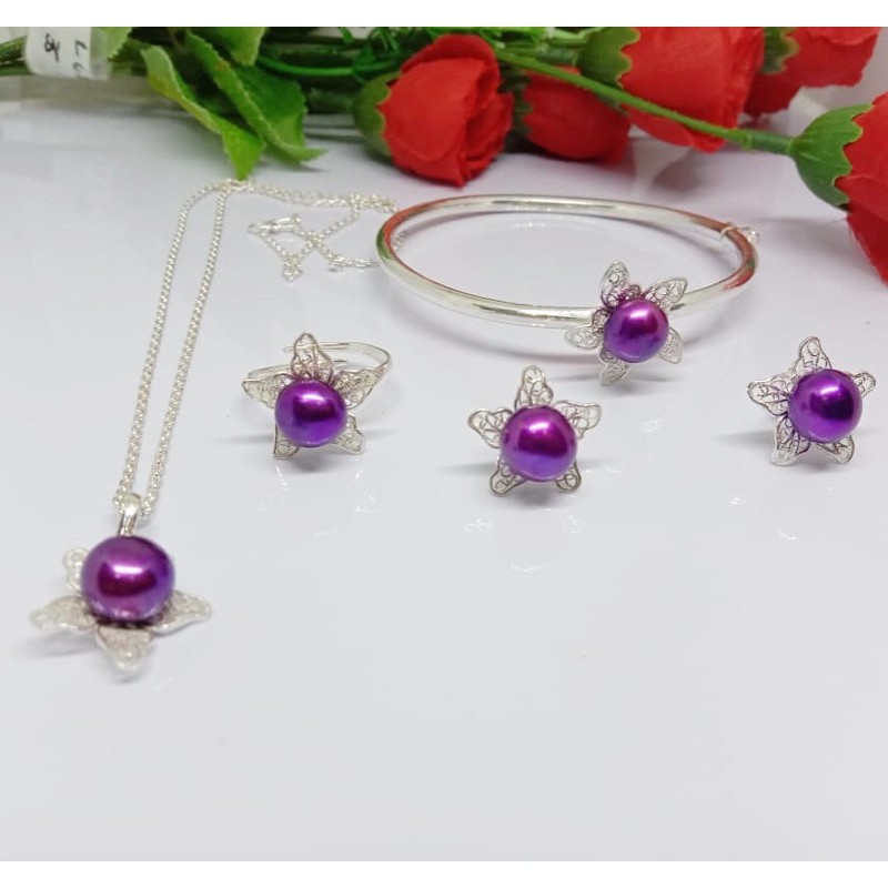 set Kendari perak mutiara tawar