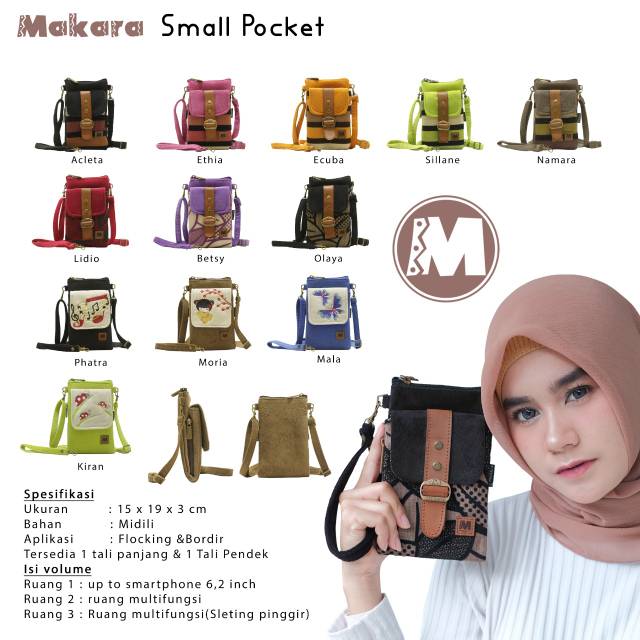 Makara Etnik MSP Small Pocket Ethia Dompet Selempang Wanita Multifungsi