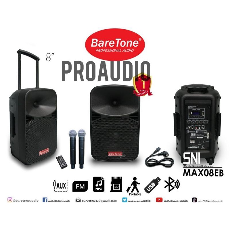 Portable Speaker Baretone Max 08 eb Max08eb Max 08eb Original