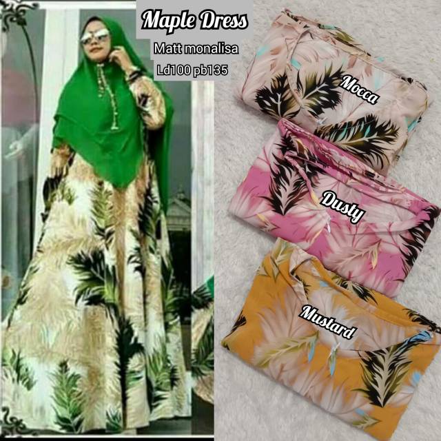 COD(Bisa bayar ditempat)Gamis Monalisa maple