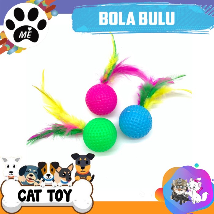 Mainan Kucing Bola &quot;BOLA BULU AYAM&quot; Cat Toys