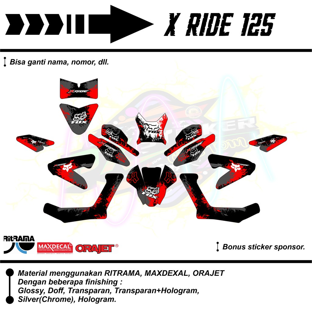 Decal Custom X RIDE 125