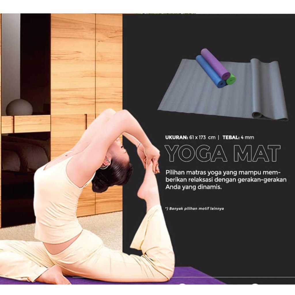 Matras Alas Yoga Senam Mat Anti Slip Outdoor Indoor