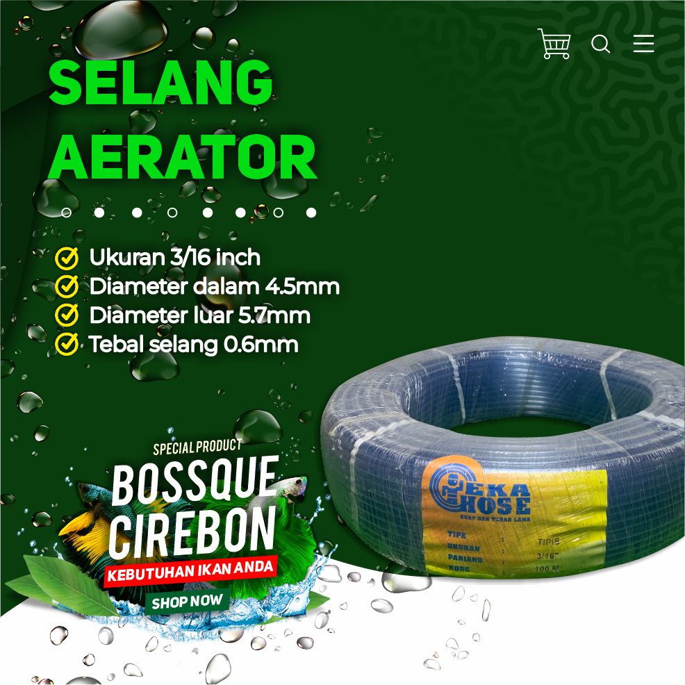 Selang Aerator Airator Kultur Artemia Hidroponik Siphon 3/16&quot; Per Meter