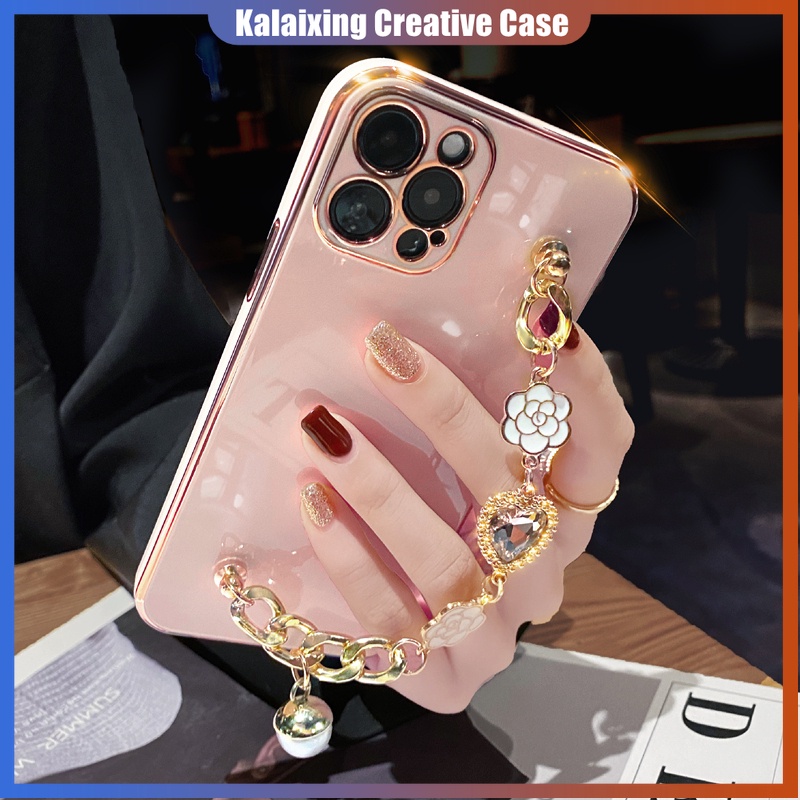 Soft Case Dengan Gelang Rantai Untuk iPhone 14 Pro Max 13 12 11 13mini 12mini 11pro 6 6s 7 8 Plus X Xr Xs Max