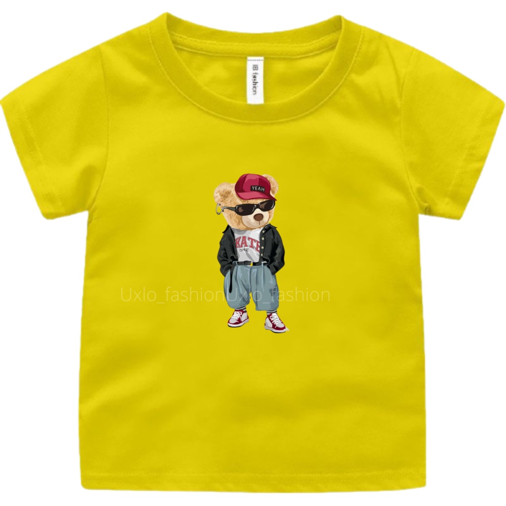 KAOS ANAK PEREMPUAN DAN LAKI MOTIF TEDY BEAR LUCU UMUR 2 SAMPAI 9 TAHUN UXLO FASHION