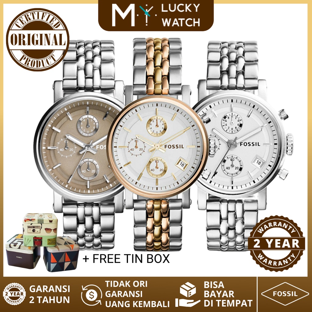 [ Original - Garansi 2 Thn ] ES2198 ES3840 ES3747 Jam Tangan Wanita Boyfriend Series Stainless Steel