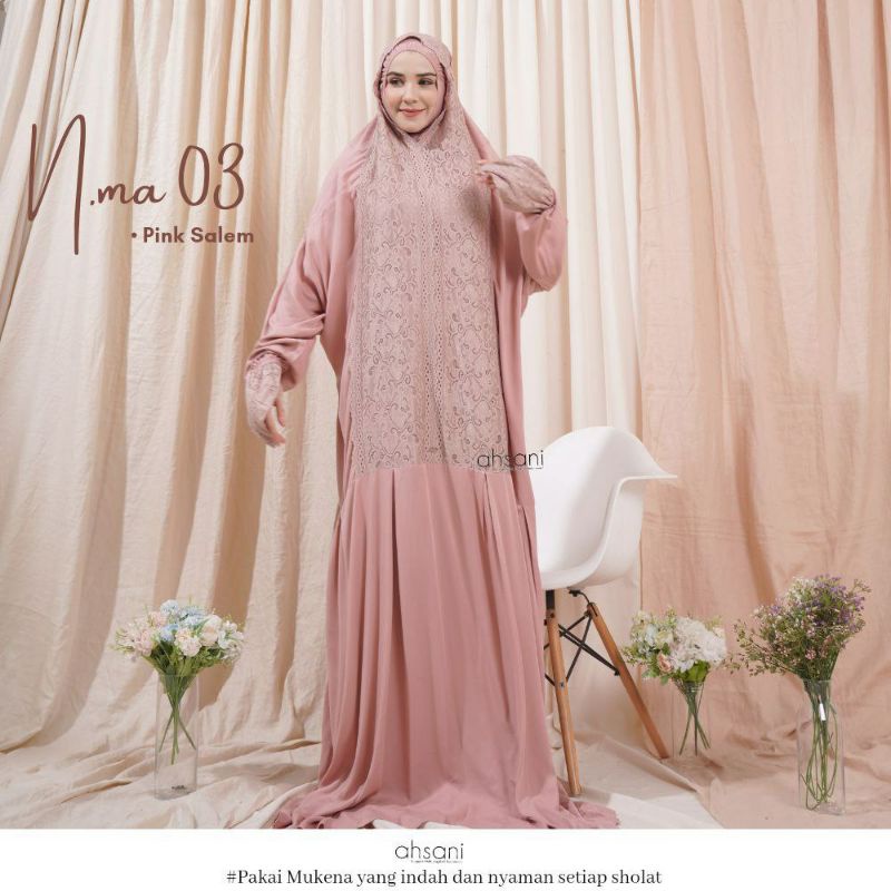 Mukena Terusan Rayon Premium Super Jumbo N.ma 03 ORI Ahsani