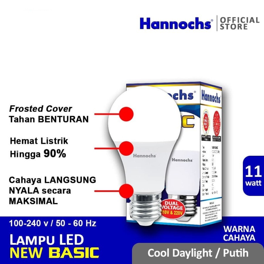 Hannochs Lampu LED New Basic 11 Watt - Cahaya Putih