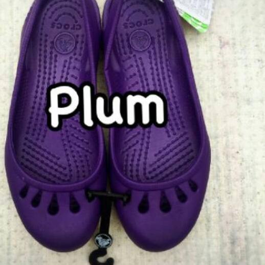 ♗ Sepatu Slip On Wanita Crocs Malindi Original Sepatu Wanita CUCI GUDANG - PLUM, W5 ☜