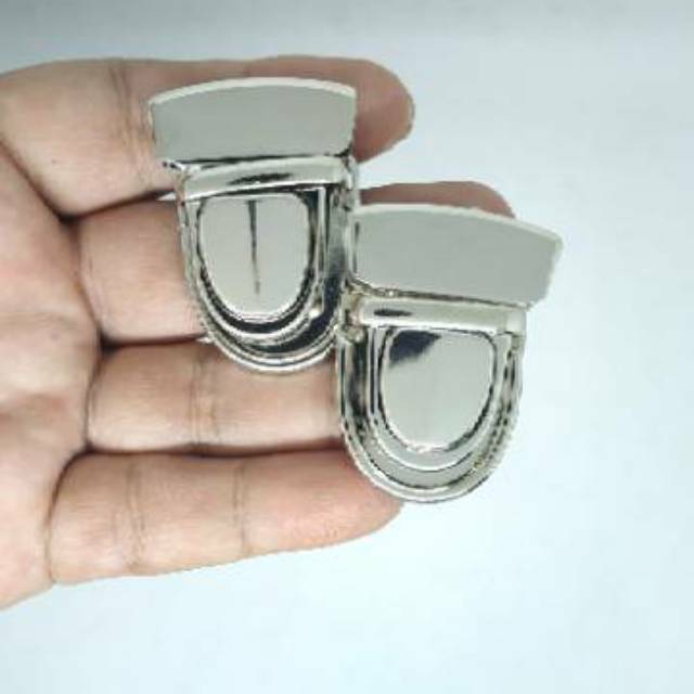 Kunci sodok untuk kunci tas warna silver bijian