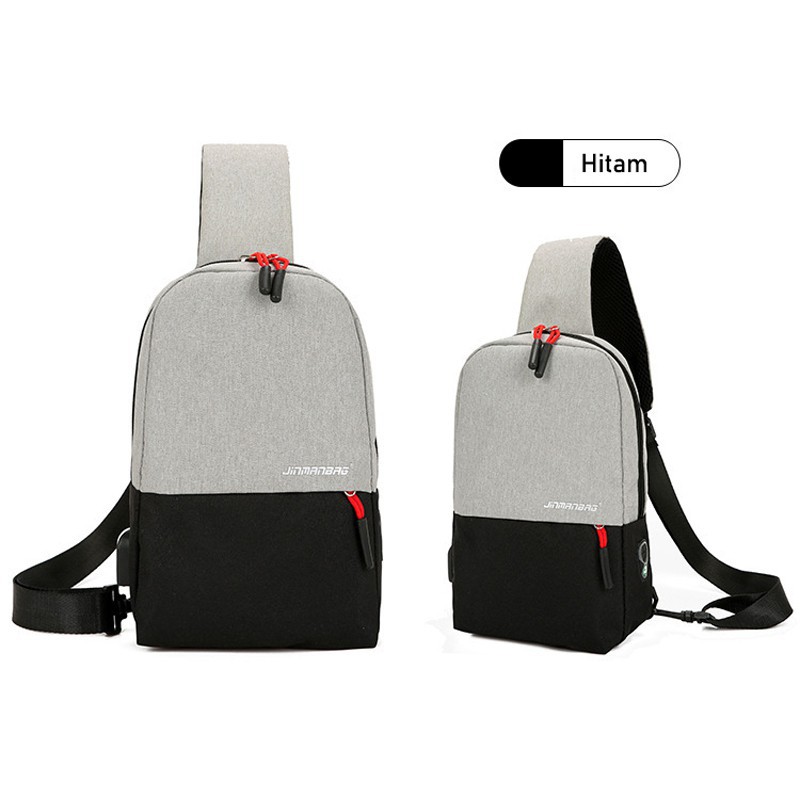 Mainland Tas Selempang USB Charger Sling Bag Impor Batam Slempang Kanvas Tas Dada TS501