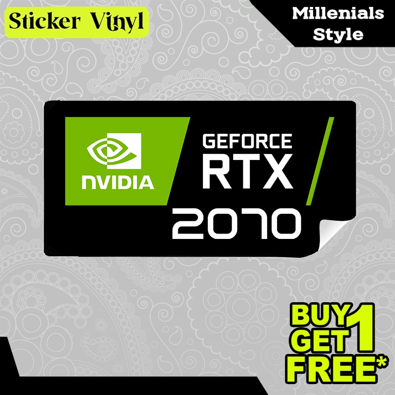 Stiker Sticker Nvidia Geforce RTX Ray Tracing 2070 Kartu Grafis PC dan Laptop Aesthetic Bahan Vinyl Satuan Anti Air