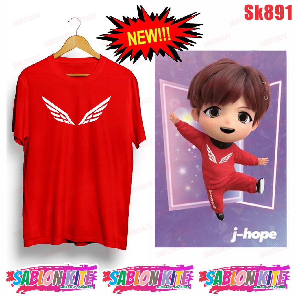 MURAH!!! KAOS KPOP TINYTAN JHOPE SAYAP SK891 UNISEX 6 WARNA