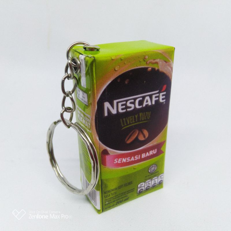 GANTUNGAN KUNCI UNIK MURAH MINIATUR KOTAK MINUMAN-Nescafe Yuzu