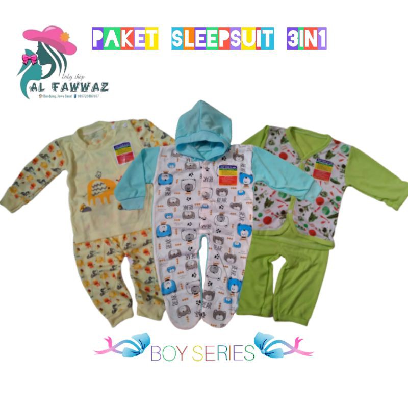 Paket sleepsuit/baju tidur bayi pipmim 3in1