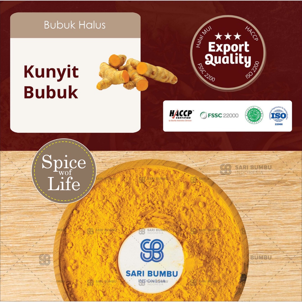 

Kunyit Bubuk Pasar Bumbu - Turmeric Powder Export Quality sachet 100 gram