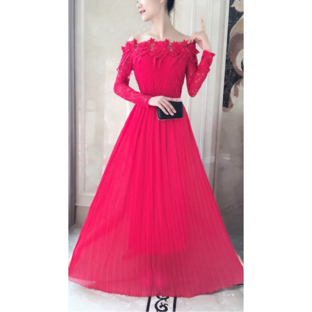 Vanesha Margaretta - Maxi brukat gamis pesta 9705-1