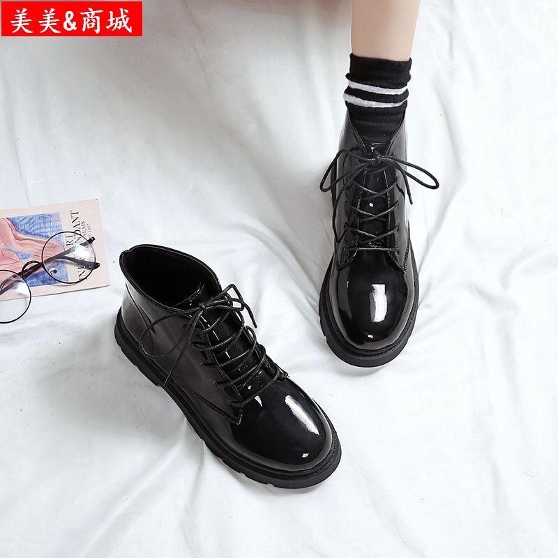 BT50 SEPATU BOOTS IMPORT WANITA KOREA GLOSSY VELVET ORIGINAL BRITISH INGGRIS MARTIN