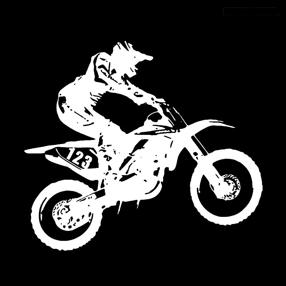 Stiker Reflektif Tema Stunt Motocross Untuk Mobil / Truk