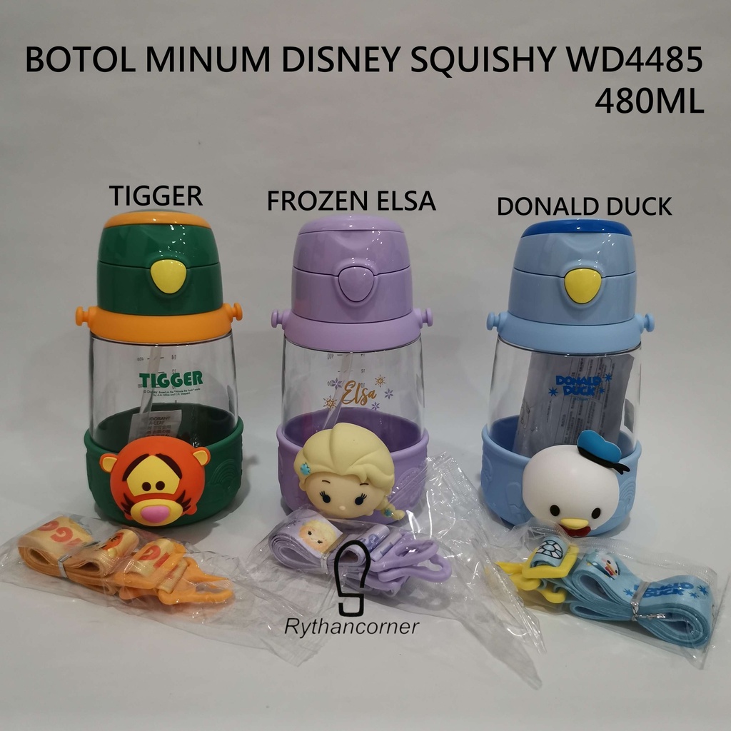 BOTOL MINUM SEDOTAN WATERBOTTLE DISNEY SQUISHY WD4485 480ML