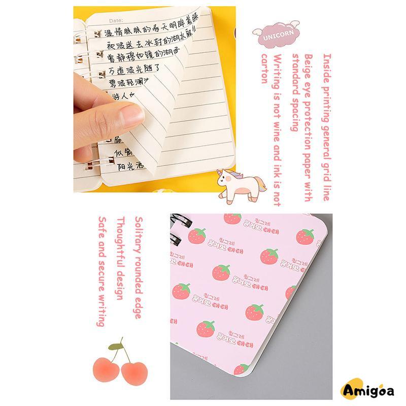 A7 Rollover Coil Buku Mahasiswa Saku Buku Kecil Mini Notebook Diary Portable Office Notepad - AG2