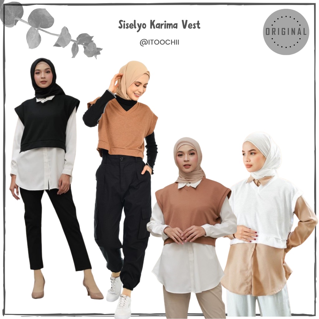 Siselyo Karima Vest Baju Atasan Wanita Korean Rompi Kekinian Rompi Wanita Rompi Korea Crop Top