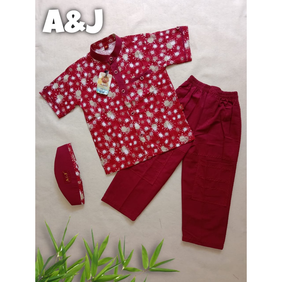 Setelan Baju Koko Anak Motif By A&J